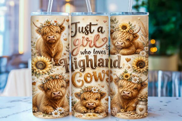 Download Highland Cow 20oz Tumbler Wrap PNG - Wrap Collection