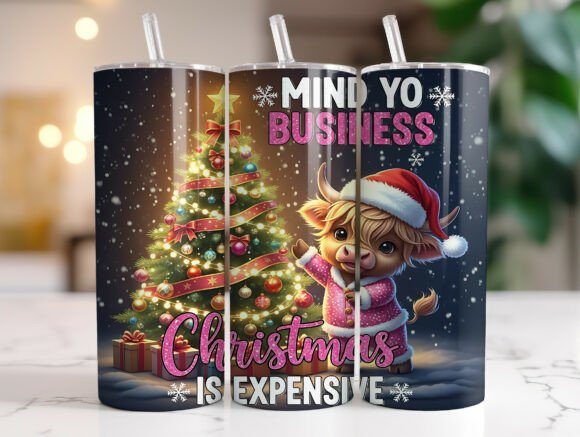 Download 20oz Highland Cow Christmas Tumbler Wrap - Wrap Collection
