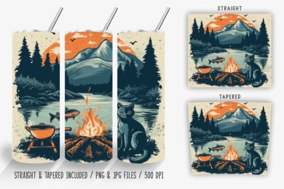 Download Cat Grilling by the Lake Tumbler Wrap - Wrap Collection