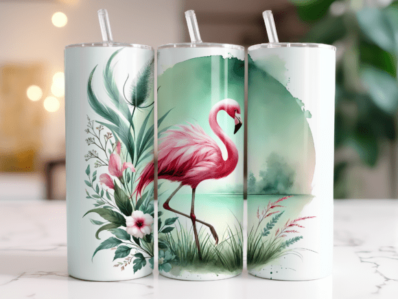 Download Flamingo Tumbler Wrap 20oz PNG Vibrant - Wrap Collection