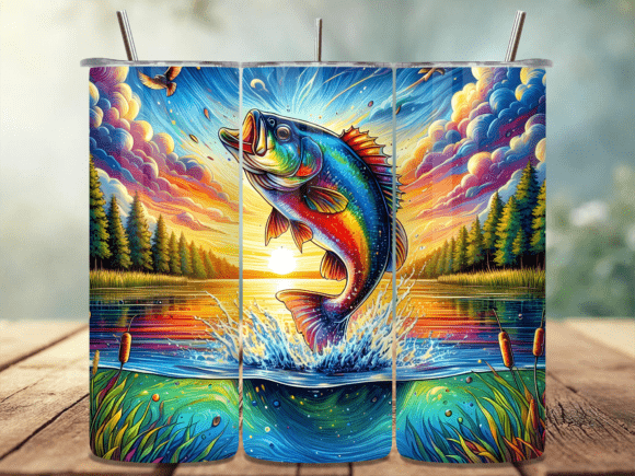Download Vibrant Trout Fishing Tumbler Wrap PNG - Wrap Collection