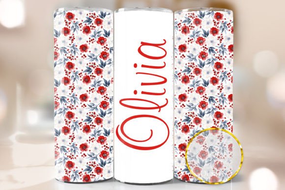 Download Custom Name Tumbler Wrap Floral Design - Wrap Collection